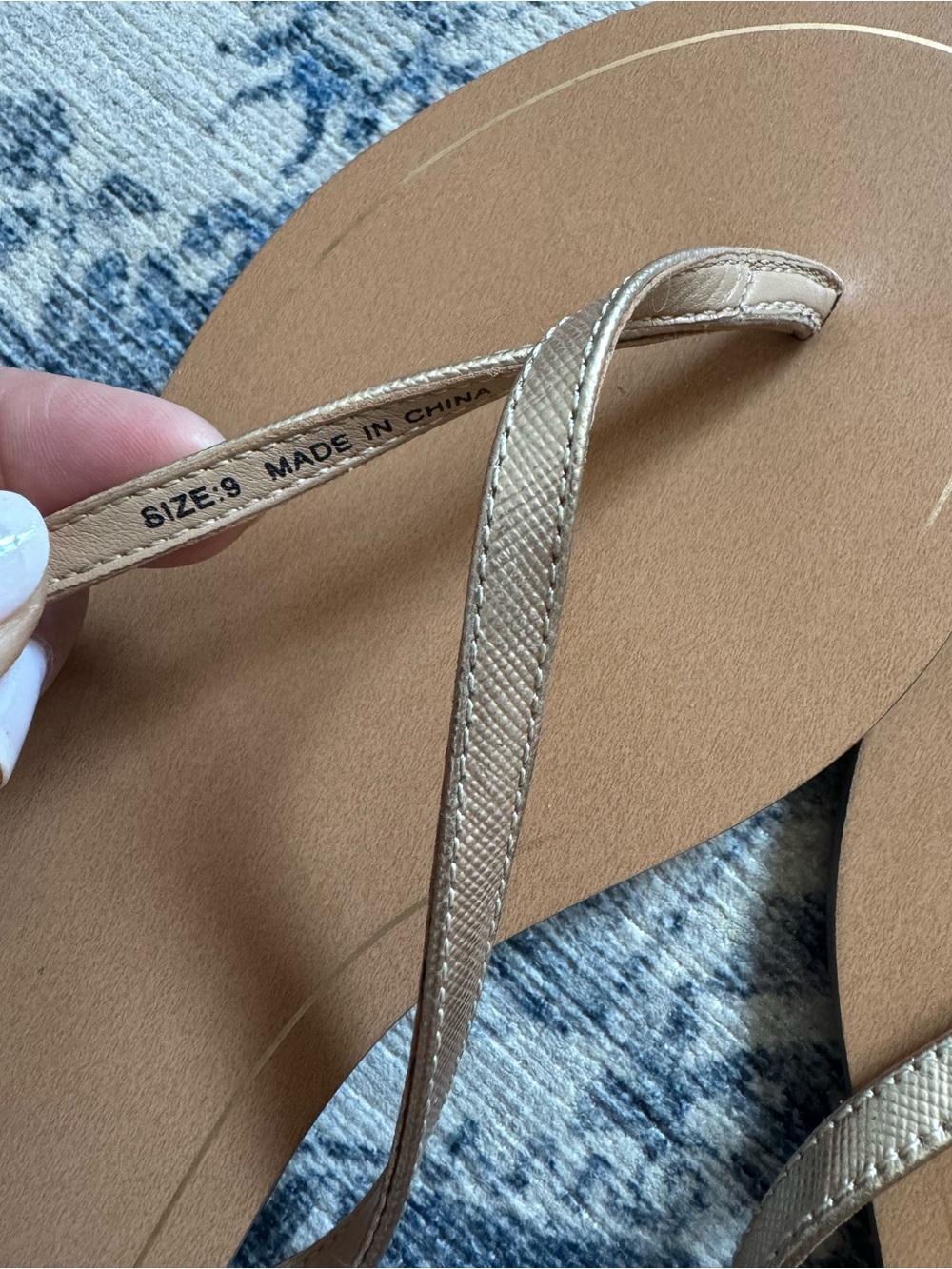 Banana Republic Flip flops with Gold Straps - Picture 3 of 4